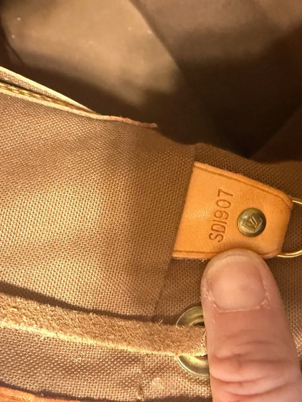 Louis Vuitton Monogram Canvas Backpack in Brown with Tan Trim and Gold Hardware - Picture 6 of 8